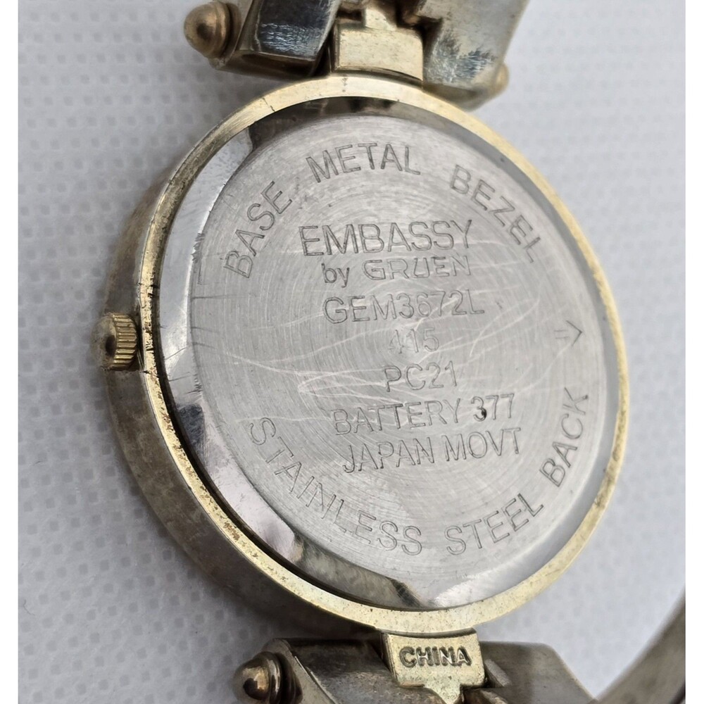 Women's Embassy by Gruen Elegant Gold Tone Dial Case Cuff Bracelet Watch 13 - Picture 8 of 8